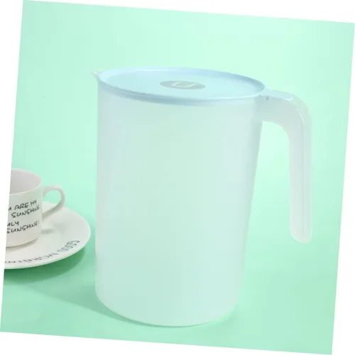 Vista 7 de Mikinona Jarra de agua de plástico Jarra de bebida Lidspot Apertura grande para fácil recarga azul