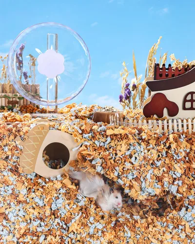 Vista 5 de BUCATSTATE Hamster Bedding - Ropa de cama de papel para animales pequeños, 99 % libre de polvo, con control de olor, acogedora arena para hámster