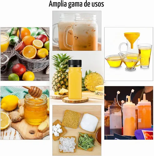 Vista 4 de Sliner Botellas de plástico pequeñas de 2 onzas con tapas, a prueba