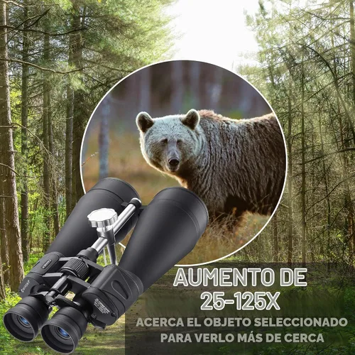 Vista 7 de Barska AB13664 Gladiator 25-125x80 Zoom Binoculares con adaptador de trípode para astronomía, observación de aves, deportes, visión de largo