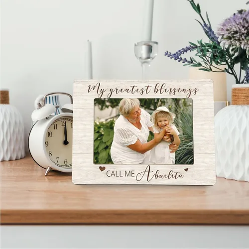 Vista 3 de Abuelita Gifts - Marco de fotos de madera de Abuela Gifts de 4 x 6, regalo para el día de la madre, cumpleaños, Navidad