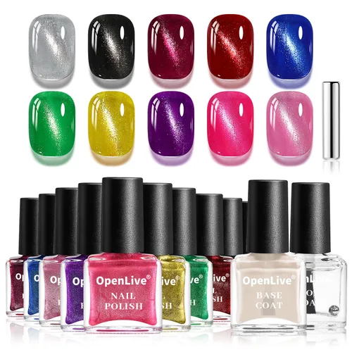 Vista 9 de Openlive Kit de iniciación de polvo para uñas de inmersión de 32 colores, 36 botellas azul, cheese, amarillo con capa base, capa superior