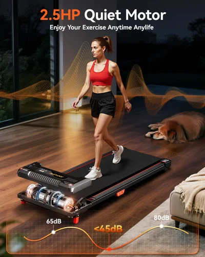 Vista 4 de Walking Pad, Anylife Incline Walking Pads Under Desk 330lb Capacity, 2.5HP Portable Treadmills for Home, Compact Treadmill Small Running Pad with