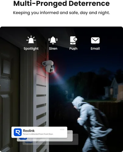 Vista 6 de Cámara de seguridad REOLINK 4K para exteriores con WiFi y enchufe, cámara PTZ para seguridad del hogar, nueva tecnología Wi-Fi 6, seguimiento