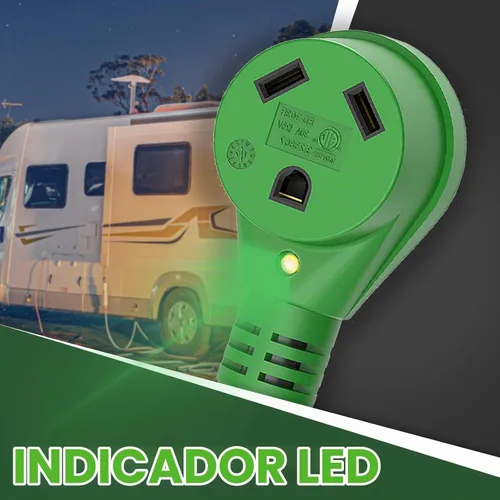Vista 7 de RVGUARD Protector contra sobrecarga de 30 amperios, cable adaptador del generador a la caravana con interruptor de circuito, adaptador de corriente