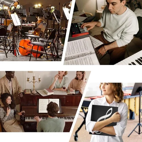 Vista 7 de Carpeta de partituras musicales, carpeta de música tamaño carta, capacidad de 80 páginas, carpeta de coro escribible, apto para papel de 8.5 x 11