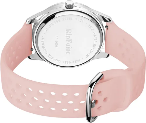 Vista 4 de RioFoior Reloj para mujer para enfermeras, profesionales médicos, estudiantes de enfermería, mujeres con 24 horas y segunda mano, esferas coloridas