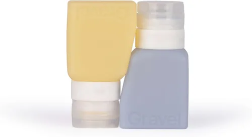 Vista 9 de Gravel Botellas de viaje de silicona para artículos de tocador, 3 onzas (paquete de 2), a prueba de fugas, sin BPA, botellas de viaje aprobadas por