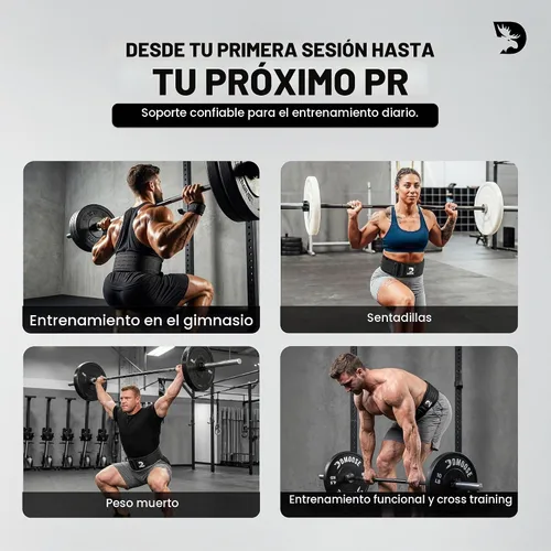 Vista 8 de DMoose Fitness Cinturón de levantamiento de pesas con bloqueo automático para hombres y mujeres, cinturón de nailon de 4 pulgadas para sentadillas