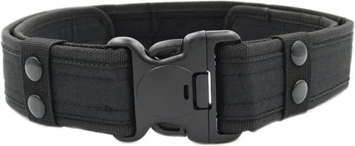 Vista 2 de Cinturón táctico militar ajustable de la lona de los hombres con la hebilla plástica, Negro y camuflaje.
