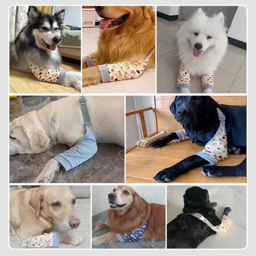 Vista 5 de MANON ROSA Coderas para Perros – Mangas Envolventes para Patas Delanteras de Perros Grandes, Protección contra Heridas y Soporte Antilamer