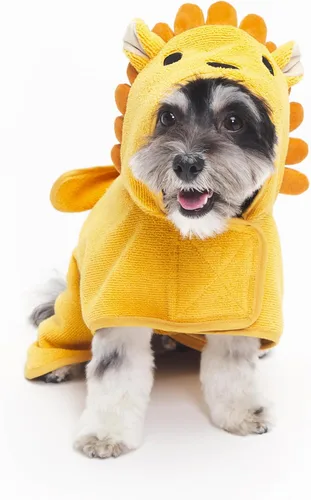 Vista 10 de BARKBOX - Albornoz para perros, tamaño mediano Toalla de baño de microfibra de secado rápido, cierre de velcro y lazo envolvente, lavable a