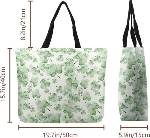Vista 4 de Dacawin Bolsas de lona para mujer, reutilizables, para compras, viajes, comestibles, bolsa de hombro grande