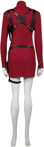 Vista 3 de LMPN Disfraz de Ada Wong para mujer, disfraz de Cheongsam rojo Ada, juego Evil Remake, trajes de Halloween