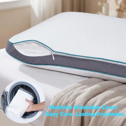 Vista 8 de Almohadas de espuma viscoelástica, almohada para dormir de lado Blanco