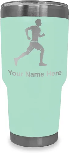 Vista 12 de LaserGram Personalized 20oz Tumbler, Running Man (Black)