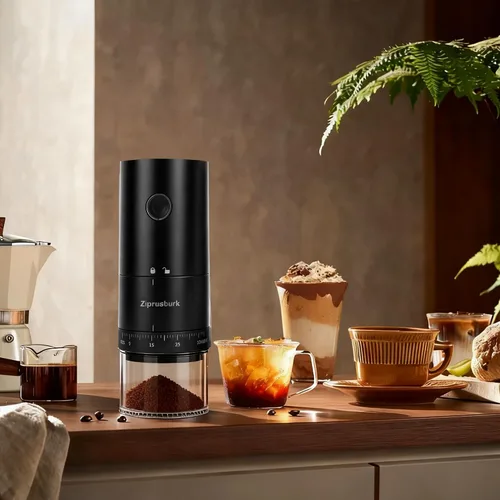 Vista 6 de First Grind - Molinillo de café recargable mientras se carga, molienda 1.7 veces más rápida con molinillo de café eléctrico portátil con 38 ajustes