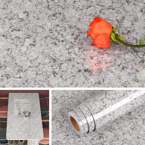 Vista 10 de Livelynine Papel adhesivo de granito para encimera, impermeable, autoadhesivo, papel pintado de mármol, despega y pega, para encimeras de cocina