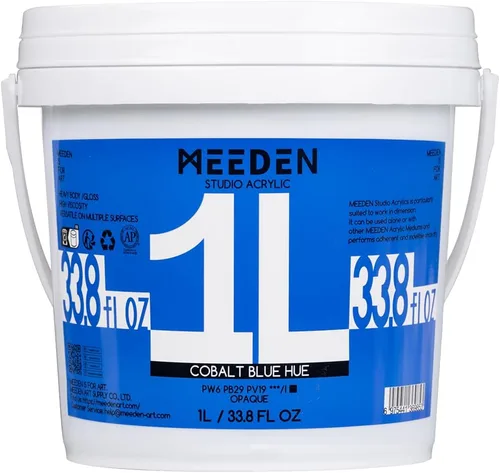 Vista 32 de MEEDEN Juego de pintura acrílica: 1L/33.8 oz x 12 colores pinturas acrílicas grandes a granel - Pinturas artísticas brillantes de cuerpo pesado