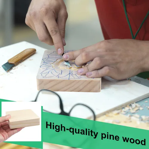 Vista 5 de Paquete de 26 bloques de madera de 4 x 4 x 1 pulgada para manualidades, cuadrados de madera sin terminar de 4 pulgadas, perfectos para proyectos