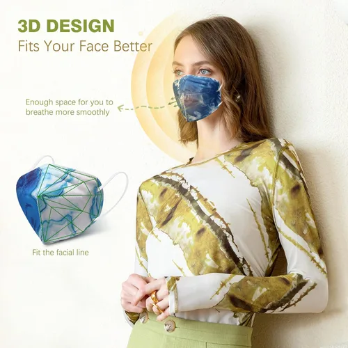 Vista 4 de Wecolor KN95 Face Masks 50 Pack 5-Ply Breathable Safety Respirator Cup Dust Disposable KN95 Mask