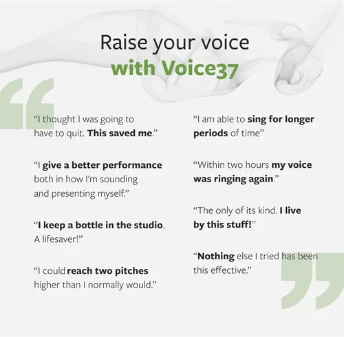 Vista 6 de Voice37 - Remedio para la Voz del Cantante - Fórmula Herbal Natural de Potenciador Vocal para Lubricar, Calmar y Aliviar la Ronquera, la Garganta