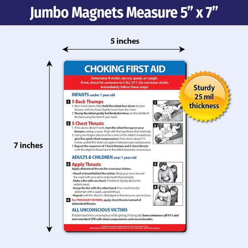 Vista 3 de Safety Magnets by ZOCO - Imán de primeros auxilios de asfixia - Instrucciones de maniobra Heimlich para bebés, niños y adultos - Guía de seguridad