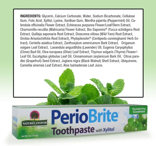 Vista 3 de Nature's Answer Periobrite Pasta de dientes natural, menta fresca, 4 onzas, 3