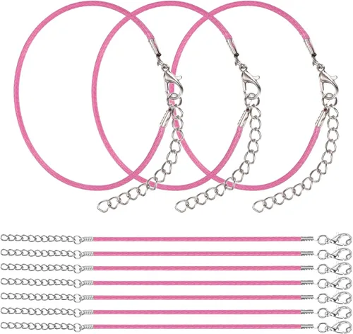 Vista 29 de MECCANIXITY 10 cordones de pulsera verde militar, pulsera de amistad ajustable de 9 pulgadas, cordón de poliéster encerado de 0.059 in con cierre