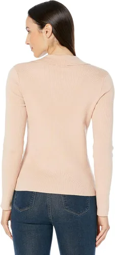 Vista 2 de Calvin Klein Suéter cómodo y ligero de manga larga con cuello en V para mujer