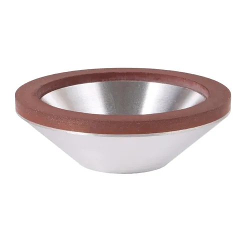 Vista 4 de Muela abrasiva en forma de copa cóncava revestida de diamante de grano 150 de 4 pulgadas de 3.937 in para meta de carburo