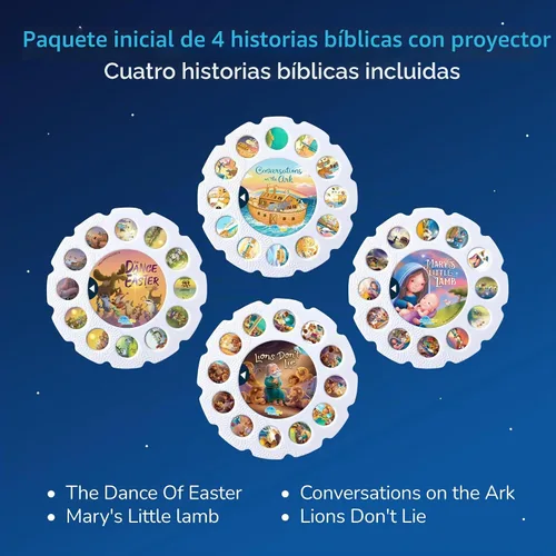 Vista 8 de Moonlite Juego de iniciación Storytime: proyector y 4 historias bíblicas Learning Gift for Children Ages 1 Year and Up, Ideal for Bedtime