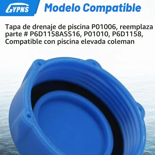 Vista 7 de Tapa de válvula de agua de drenaje de piscina para pieza de repuesto de piscina Coleman
