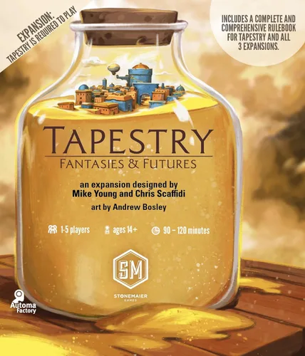 Vista 3 de Stonemaier Games: Tapestry: Fantasies & Futures Expansion de Chris Scaffidi & Mike Young Añadir al tapiz Nuevas civilizaciones, tarjetas