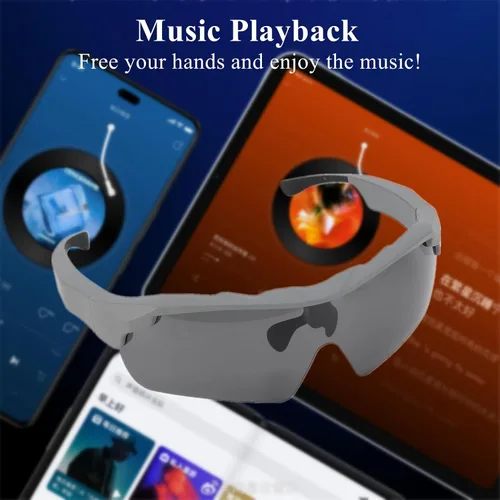 Vista 3 de Lentes de sol inteligentes con Bluetooth de audio, lentes de sol polarizados con Bluetooth V5.0 y EDR, ciclismo de oreja abierta para hombres