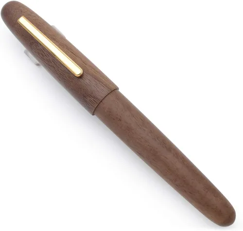 Vista 8 de Jinhao 9056 - Pluma estilográfica de madera natural hecha a mano (madera de ébano, plumín medio de 0.7mm)