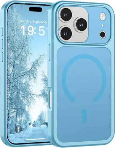 Vista 23 de SUPFINE Funda magnética para iPhone 11 Pro Max (compatible con MagSafe) (protección contra caídas de grado militar), delgada, translúcida mate, a