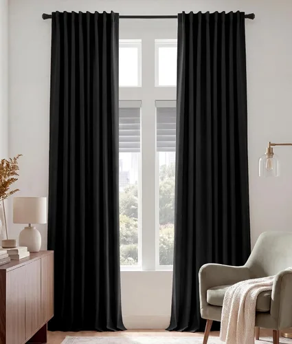Vista 27 de PONY DANCE Cortinas cortas con aislamiento térmico para ventana pequeña, para guardería, baño, cocina, lavandería, caravana, sótano, 29 pulgadas
