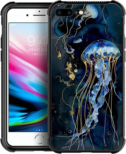 Vista 17 de Funda compatible con iPhone 8 Plus, diseño de elefantes africanos para iPhone 7 Plus, diseño de patrón a prueba de golpes, antiarañazos, carcasa