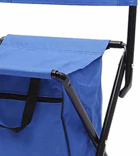 Vista 5 de Drfeify Foldable Chair, Portable Camping Seat with Storage Pocket Bag, Strong Bearing Capacity Oxford Cloth Fishing Chair for Outdoor Leisure (Blue)