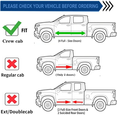 Vista 4 de Viseras laterales para ventana lateral, protectores de lluvia, deflectores de ventilación para Ford F150 Crew Cab 2015-2025, F250 F350 SuperDuty