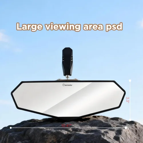 Vista 4 de Evermotor 1 juego de espejo central universal UTV para ATV, espejo retrovisor para jaulas de barra antivuelco de 1.6 a 2 pulgadas con abrazadera