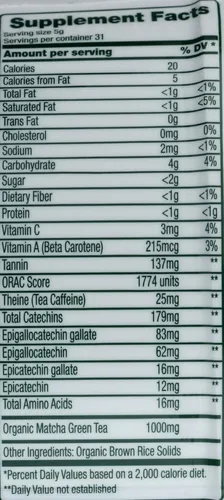 Vista 2 de Green Foods Té Verde Matcha 1 x 5.5 Oz