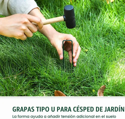 Vista 4 de Therwen - 100 estacas de césped artificial de 6 pulgadas para paisajes Verde