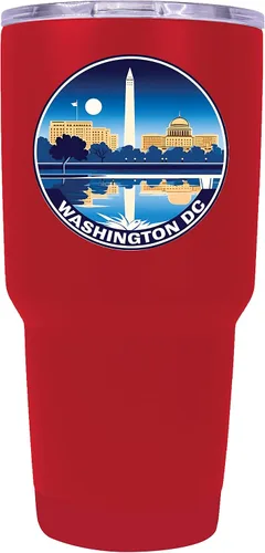 Vista 35 de Washington, D.C. Souvenir - Vaso aislado de acero inoxidable, 24 onzas, color negro, A