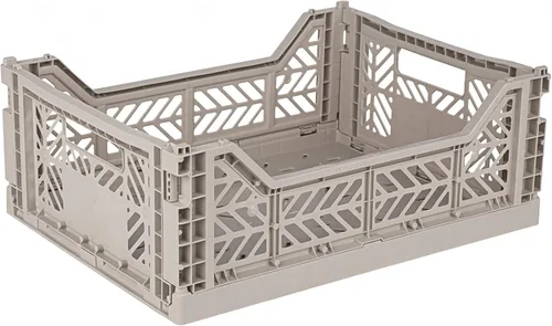 Vista 12 de AYKASA Contenedor de almacenamiento plegable, caja apilable de plástico, caja de leche (mediano, azul bebé)