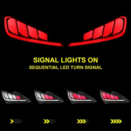 Vista 6 de Spec-D Tuning Negro carcasa transparente lente secuencial LED luces traseras para Hyundai Genesis Coupe 2Dr 2010-2016 Conjunto de luces traseras