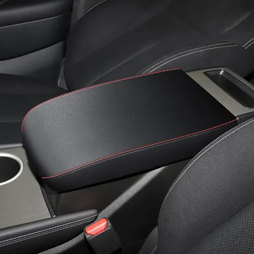Vista 7 de AOMSAZTO Fundas de consola para Nissan Murano 2015-2023, fundas de reposabrazos para Nissan Murano, color negro con costuras negras