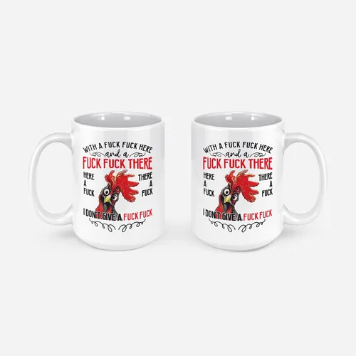 Vista 4 de Generic Taza de café con temática de gallo, 15 onzas, color blanco #1, cerámica, aislada, moderna, lavable a mano