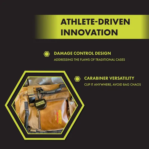 Vista 3 de Damage Control Funda protectora bucal con clip de mosquetón, carcasa ventilada resistente, fácil de abrir, almacenamiento acoplable para protectores